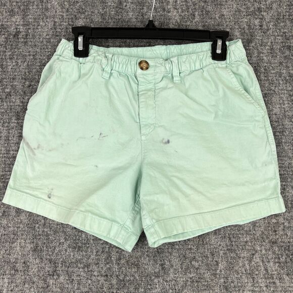 Chubbies Shorts Mens Small Green Cotton Machine Wash Elastic Waist Preppy‎ - Picture 1 of 9